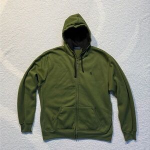 Polo Ralph Lauren Hoodie Mens Size Large Green Full Zip Jacket Fleece